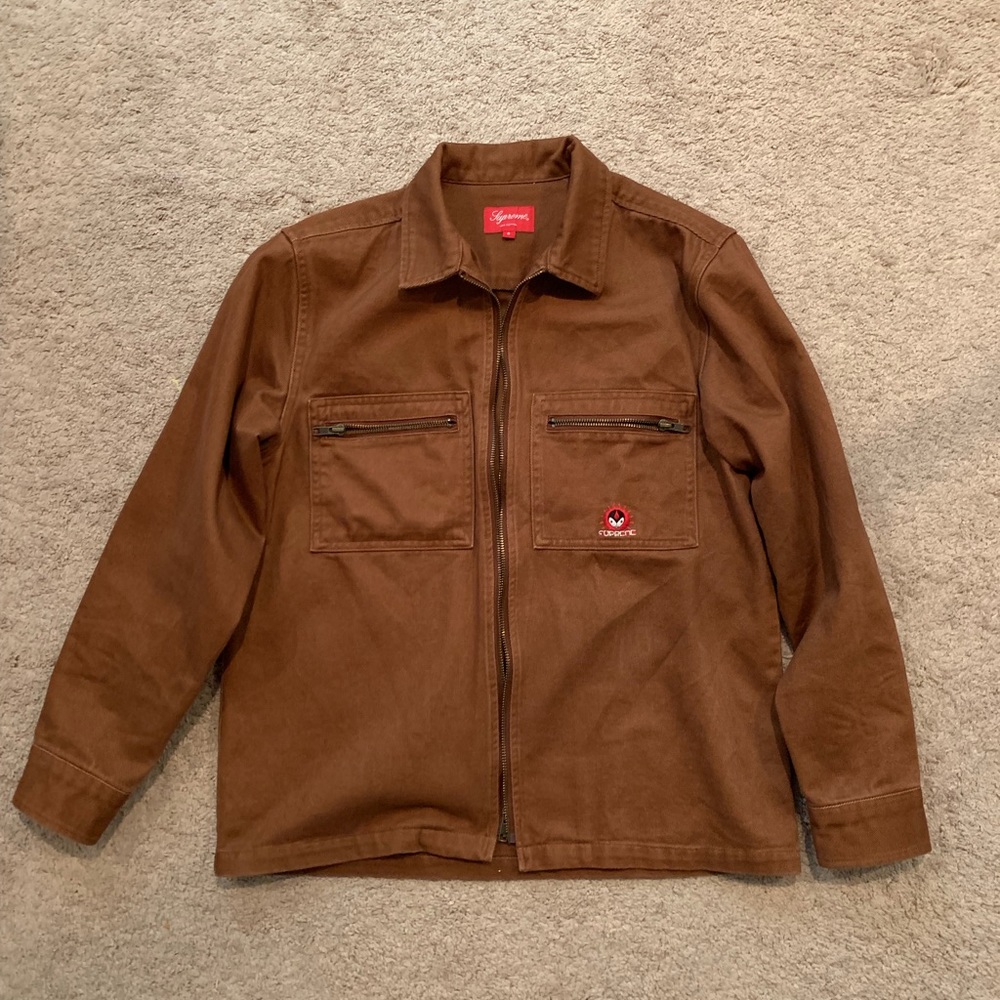 Supreme denim zip up jacket size s